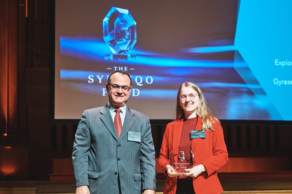 Yana GIRARDIN ULB-VUB Syensqo award 2026 laureate with Thomas Canova